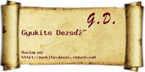 Gyukits Dezső névjegykártya